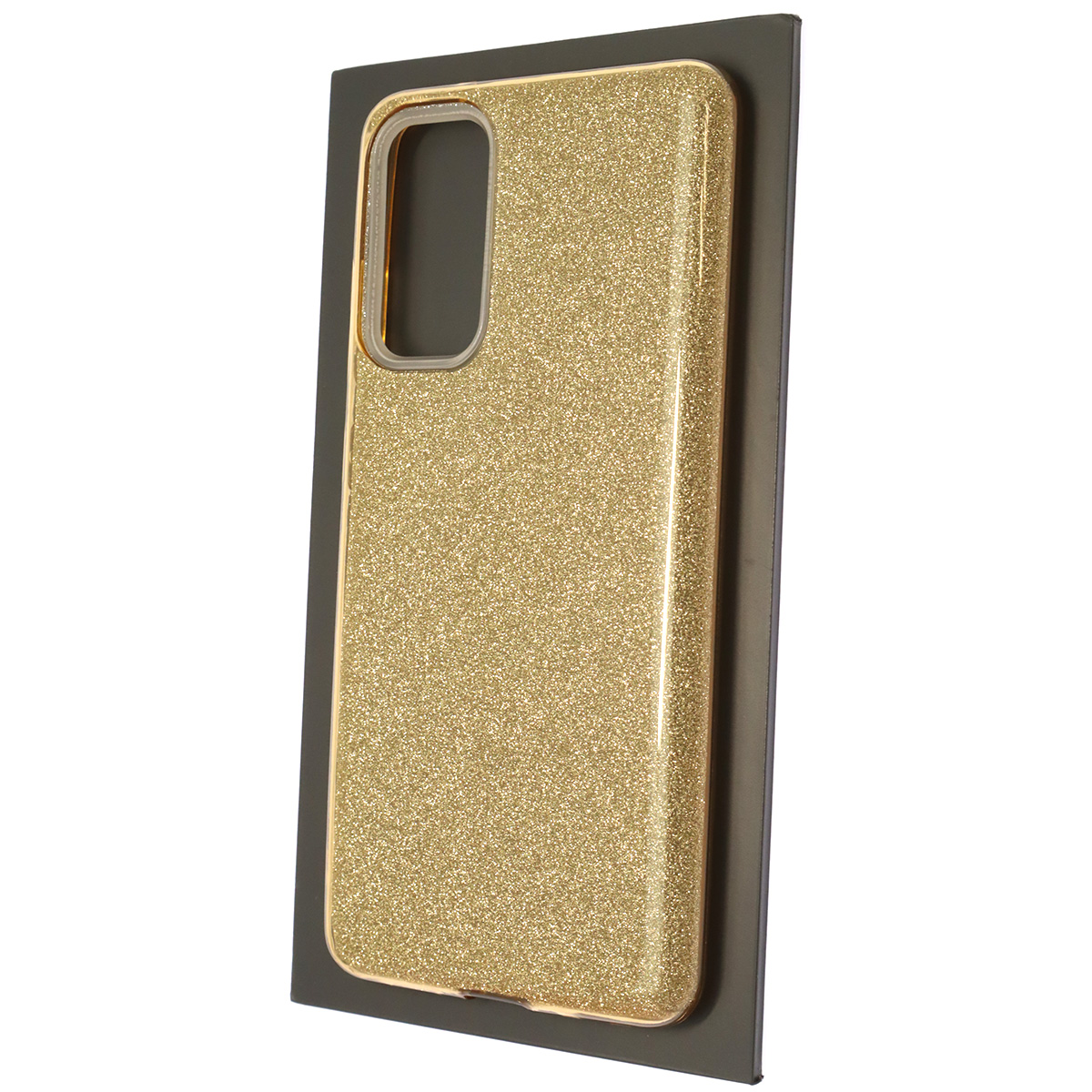 Чехол накладка SHINE для SAMSUNG Galaxy S20 FE (SM-G780), силикон, блестки, цвет золотистый