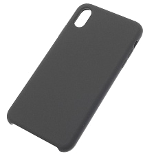 Чехол накладка Silicon Case для APPLE iPhone XS MAX, силикон, бархат, цвет мокрый асфальт