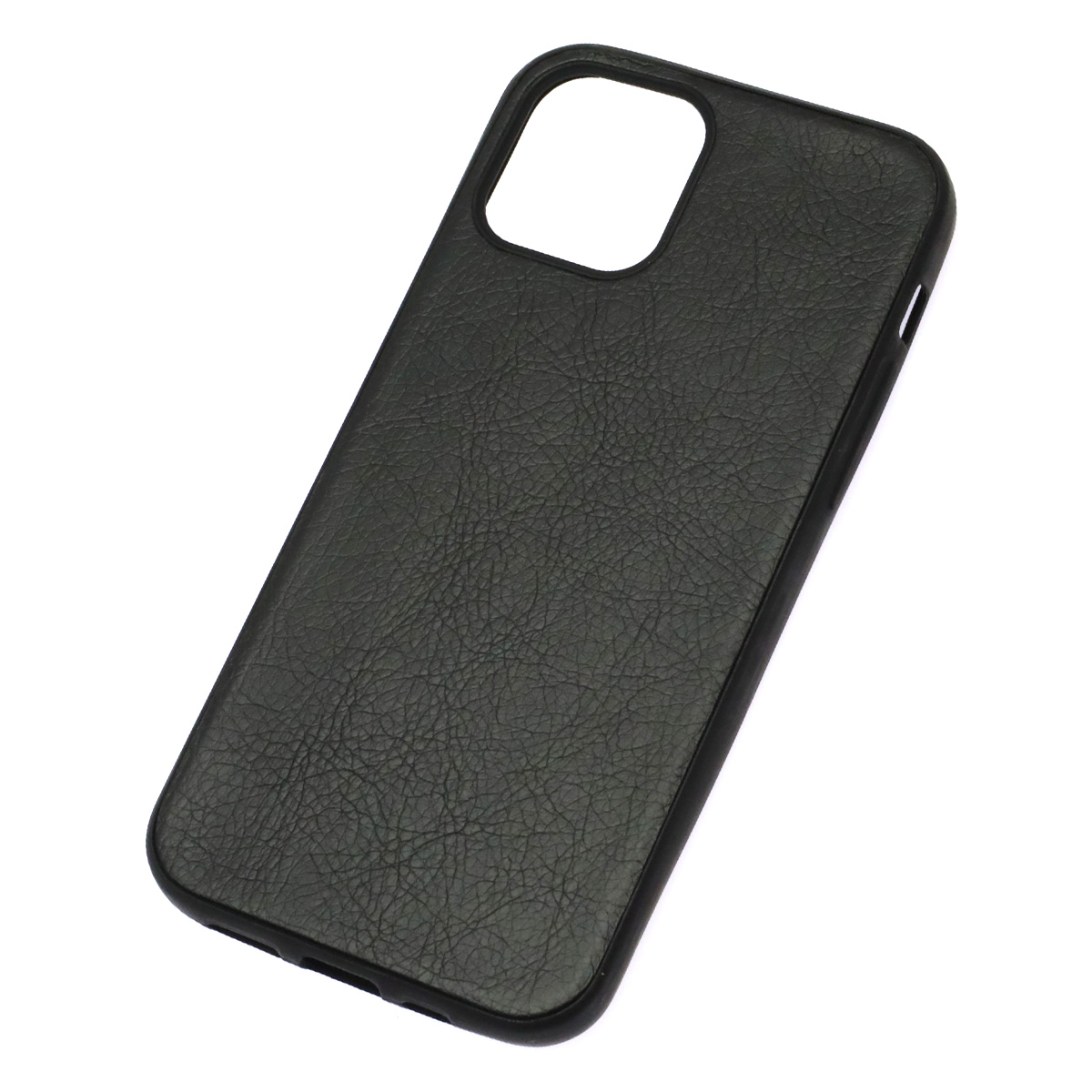 Чехол накладка для APPLE iPhone 12 (6.1"), iPhone 12 Pro (6.1"), силикон, текстура кожи, цвет черный