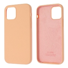 Чехол накладка Silicon Case для APPLE iPhone 12, iPhone 12 Pro, силикон, бархат, цвет персиковый