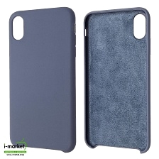 Чехол накладка Silicon Case для APPLE iPhone XS MAX, силикон, бархат, цвет синий