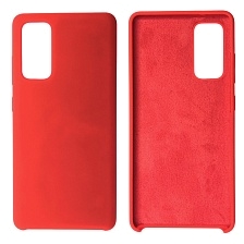 Чехол накладка Silicon Cover для SAMSUNG Galaxy S20FE, силикон, бархат, цвет красный