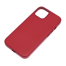Чехол накладка Leather Case с поддержкой MagSafe для APPLE iPhone 13, силикон, бархат, экокожа, цвет малиновый Чехол накладка Leather Case с поддержкой MagSafe для APPLE iPhone 13, силикон, бархат, экокожа, цвет малиновый