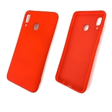 Чехол накладка Soft Touch для SAMSUNG Galaxy A20 (SM-A205), A30 (SM-A305), силикон, цвет красный.