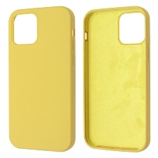 Чехол накладка Silicon Case для APPLE iPhone 12, iPhone 12 Pro, силикон, бархат, цвет желтый