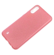 Чехол накладка Shine для SAMSUNG Galaxy M10 (SM-M105), силикон, блестки, цвет коралловый.