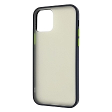 Чехол накладка SKIN SHELL для APPLE iPhone 12 (6.1"), iPhone 12 Pro (6.1"), силикон, пластик, цвет окантовки темно синий
