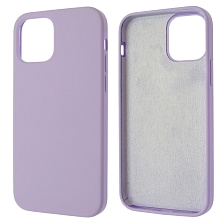 Чехол накладка Silicon Case для APPLE iPhone 12, iPhone 12 Pro, силикон, бархат, цвет сиреневый