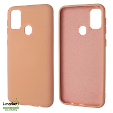 Чехол накладка Silicon Cover для SAMSUNG Galaxy M30s (SM-M307F), M21 (SM-M215), силикон, бархат, цвет розовое золото