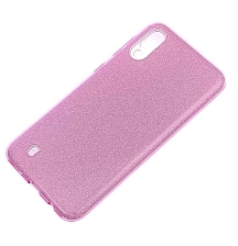 Чехол накладка Shine для SAMSUNG Galaxy M10 (SM-M105), силикон, блестки, цвет розовый.
