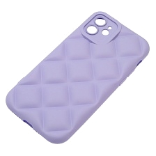 Чехол накладка для APPLE iPhone 12 (6.1"), силикон, 3D ромб, цвет сиреневый