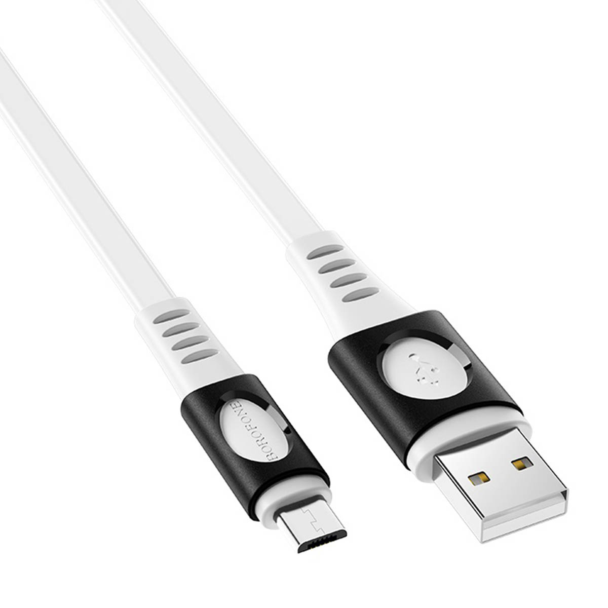 Кабель BOROFONE BX35 Carib Micro USB, 2.4A, длина 1 метр, силикон, цвет белый