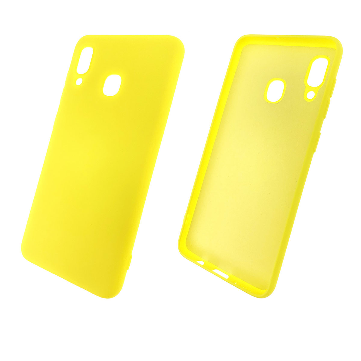 Чехол накладка Soft Touch для SAMSUNG Galaxy A20 (SM-A205), A30 (SM-A305), силикон, цвет желтый.