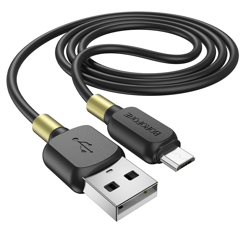 Кабель BOROFONE BX59 Micro USB, 2.4A, длина 1 метр, силикон, цвет черный