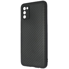 Чехол накладка для SAMSUNG Galaxy A02S (SM-A025F), силикон, карбон, цвет черный