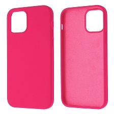 Чехол накладка Silicon Case для APPLE iPhone 12, iPhone 12 Pro, силикон, бархат, цвет фуксия