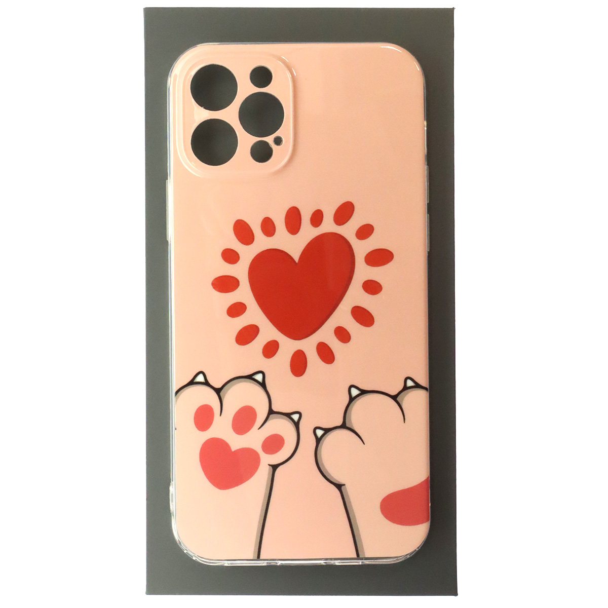 Чехол накладка для APPLE iPhone 12 Pro (6.1"), силикон, глянцевый, рисунок Красное сердечко