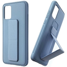 Чехол накладка L NANO для SAMSUNG Galaxy A02S (SM-A025F), силикон, держатель, цвет серо голубой