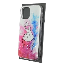 Чехол накладка Vinil для APPLE iPhone 12 (6.1"), iPhone 12 Pro (6.1"), силикон, блестки, глянцевый, рисунок щелчок с сердечком