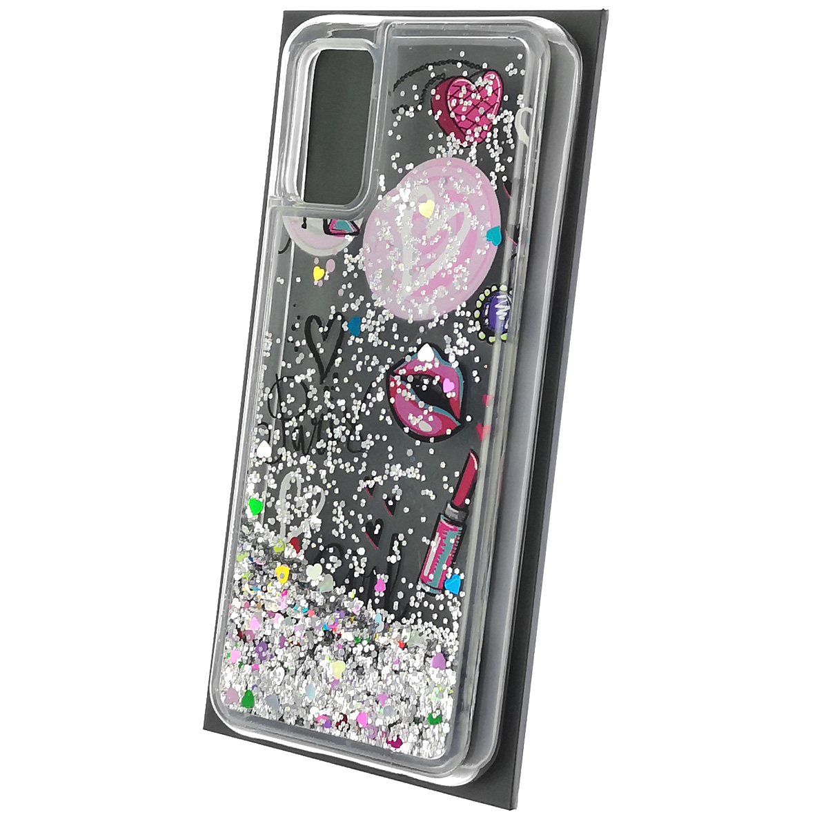 Чехол накладка для SAMSUNG Galaxy A02S (SM-A025F), силикон, переливашка, рисунок Paris, губки, помада