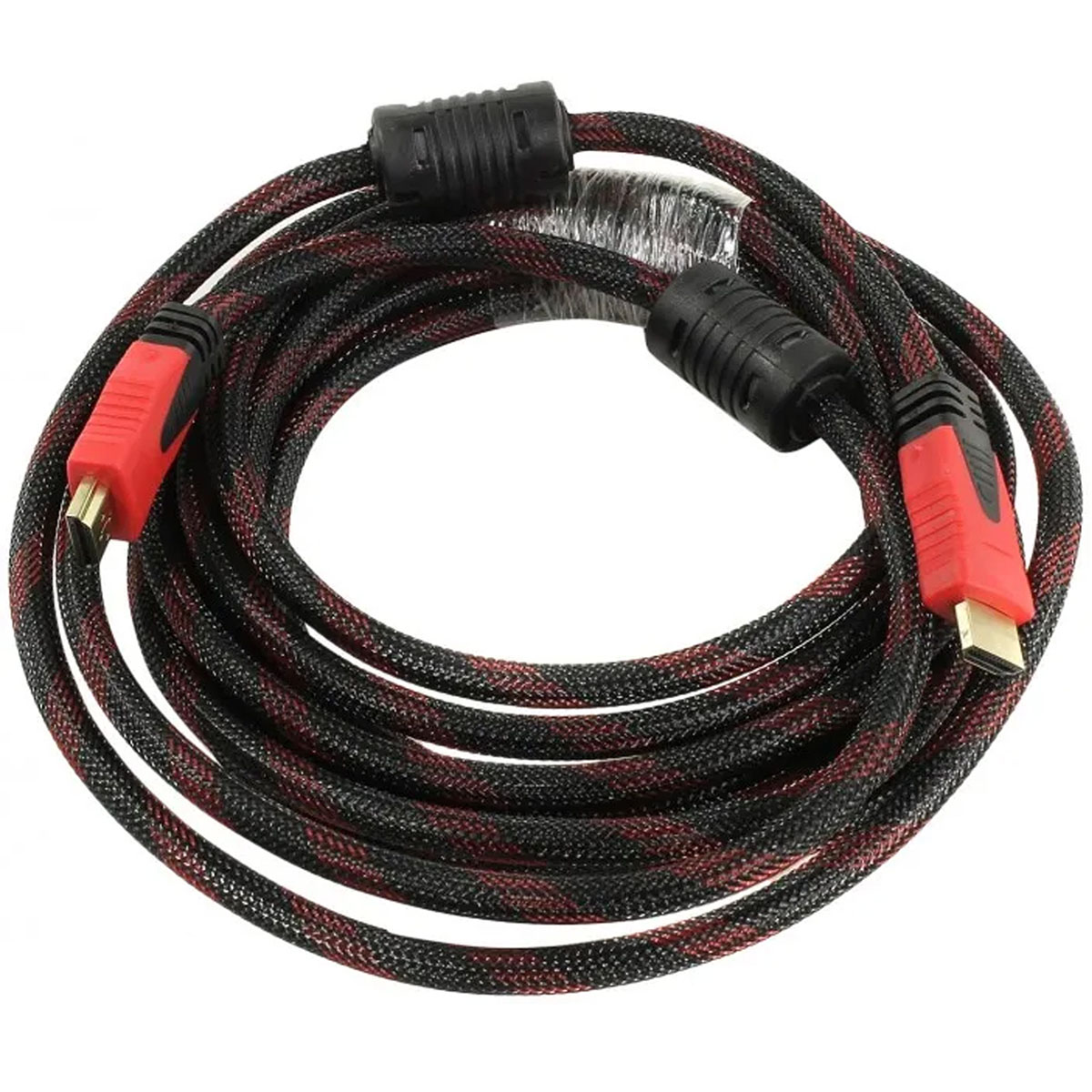 Кабель HDMI - HDMI, в нейлоновой армированной оплетке, длина 10 метров, цвет черно красный. Кабель HDMI - HDMI, в нейлоновой армированной оплетке, длина 10 метров, цвет черно красный.