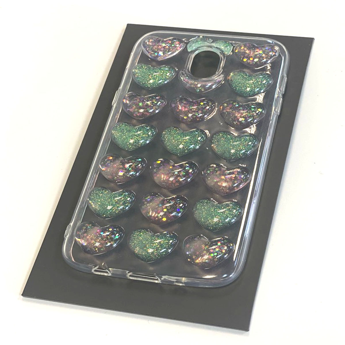 Чехол накладка для SAMSUNG Galaxy J5 2017 (SM-J530), силикон, рисунок 3D сердечки 5.