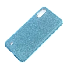 Чехол накладка Shine для SAMSUNG Galaxy M10 (SM-M105), силикон, блестки, цвет голубой.