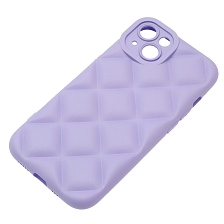 Чехол накладка для APPLE iPhone 13 (6.1"), силикон, 3D ромб, цвет сиреневый