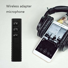 Беспроводной музыкальный приемник, AUX Bluetooth ресивер B09, цвет черный.
