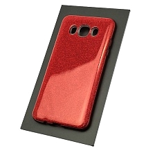 Чехол накладка Shine для SAMSUNG Galaxy J5 2016 (SM-J510), силикон, блестки, цвет красный