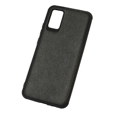 Чехол накладка для SAMSUNG Galaxy A02S 4G (SM-A025F), силикон, искусственная кожа, цвет черный
