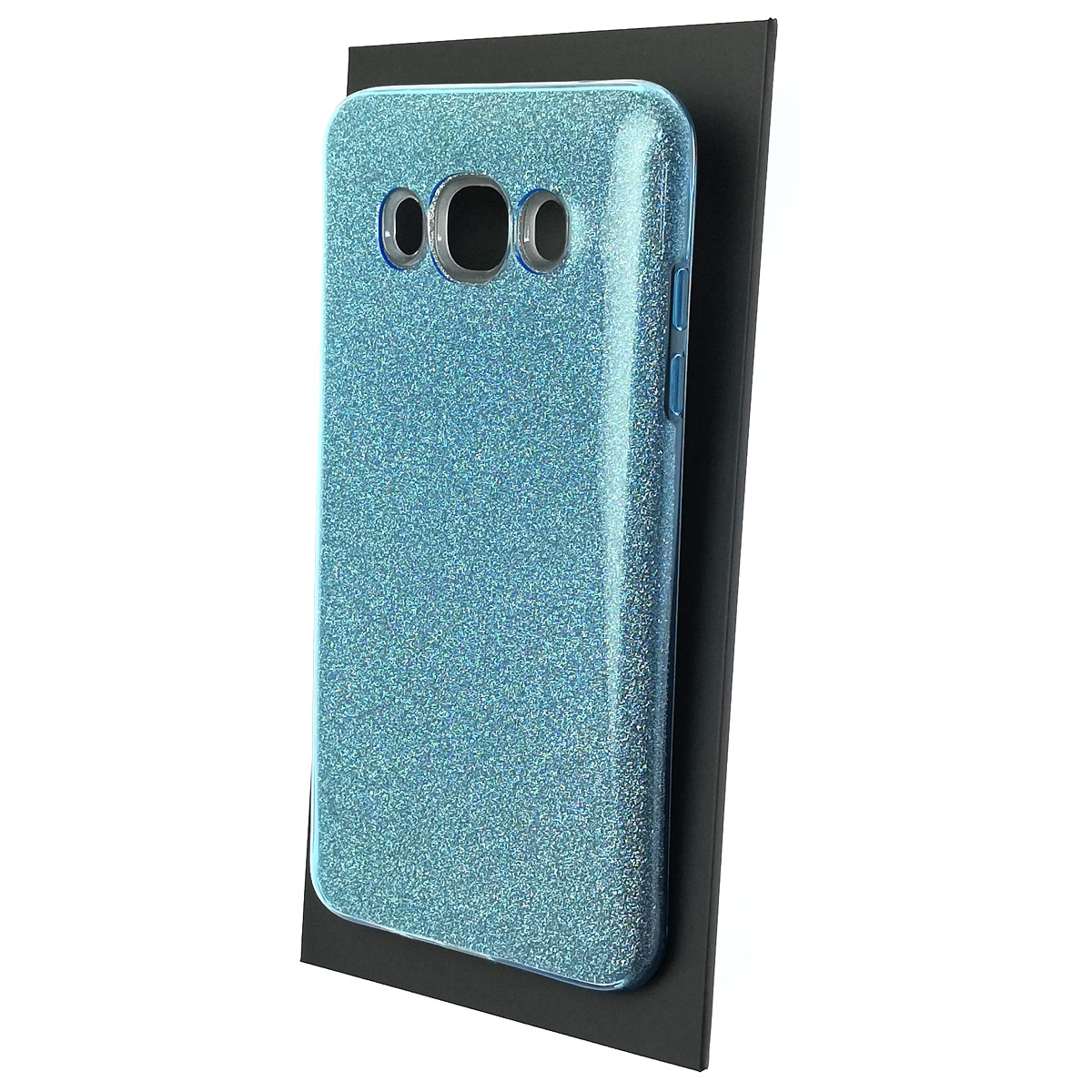 Чехол накладка Shine для SAMSUNG Galaxy J5 2016 (SM-J510), силикон, блестки, цвет голубой