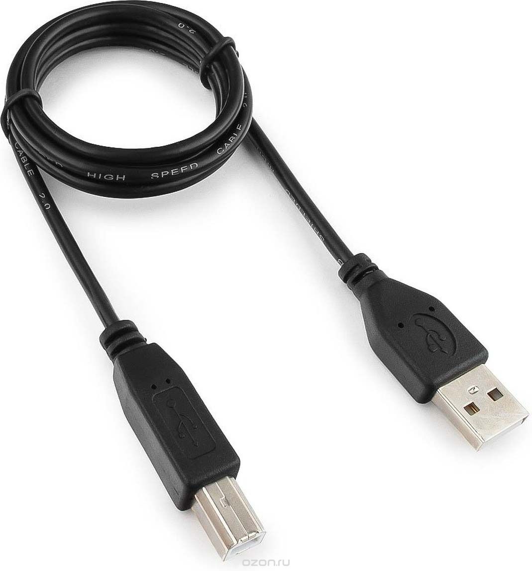 Кабель USB*2.0 Am-Bm Гарнизон GCC-USB2-AMBM-1M - 1 метр, чёрный.