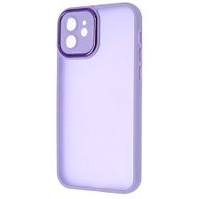 Чехол накладка KING для APPLE iPhone 12 (6.1"), силикон, пластик, защита камеры, цвет окантовки сиреневый