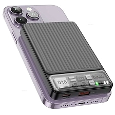 Внешний портативный аккумулятор, Power Bank HOCO Q18 Tourer, беспроводная зарядка, 10000 mAh, PD20W, QC3.0, цвет черный