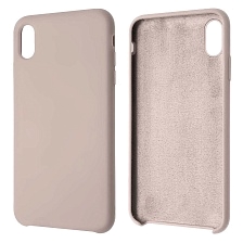 Чехол накладка Silicon Case для APPLE iPhone XS MAX, силикон, бархат, цвет розовый песок