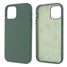 Чехол накладка Silicon Case для APPLE iPhone 12, iPhone 12 Pro, силикон, бархат, цвет темно бирюзовый