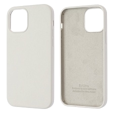 Чехол накладка Silicon Case для APPLE iPhone 12, iPhone 12 Pro, силикон, бархат, цвет белый