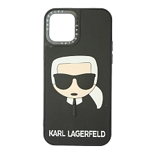 Чехол накладка для APPLE iPhone 12, iPhone 12 Pro, силикон, рисунок KARL LAGERFELD в очках