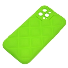 Чехол накладка для APPLE iPhone 12 Pro (6.1"), силикон, 3D ромб, цвет ярко зеленый