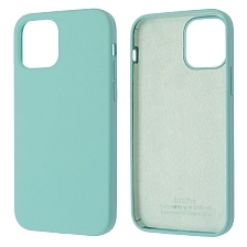 Чехол накладка Silicon Case для APPLE iPhone 12, iPhone 12 Pro, силикон, бархат, цвет бирюзовый