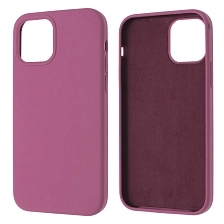 Чехол накладка Silicon Case для APPLE iPhone 12, iPhone 12 Pro, силикон, бархат, цвет красно фиолетовый