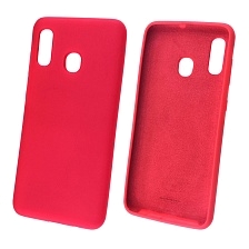 Чехол накладка Silicon Cover для SAMSUNG Galaxy A30 (SM-A305), силикон, бархат, цвет красный.