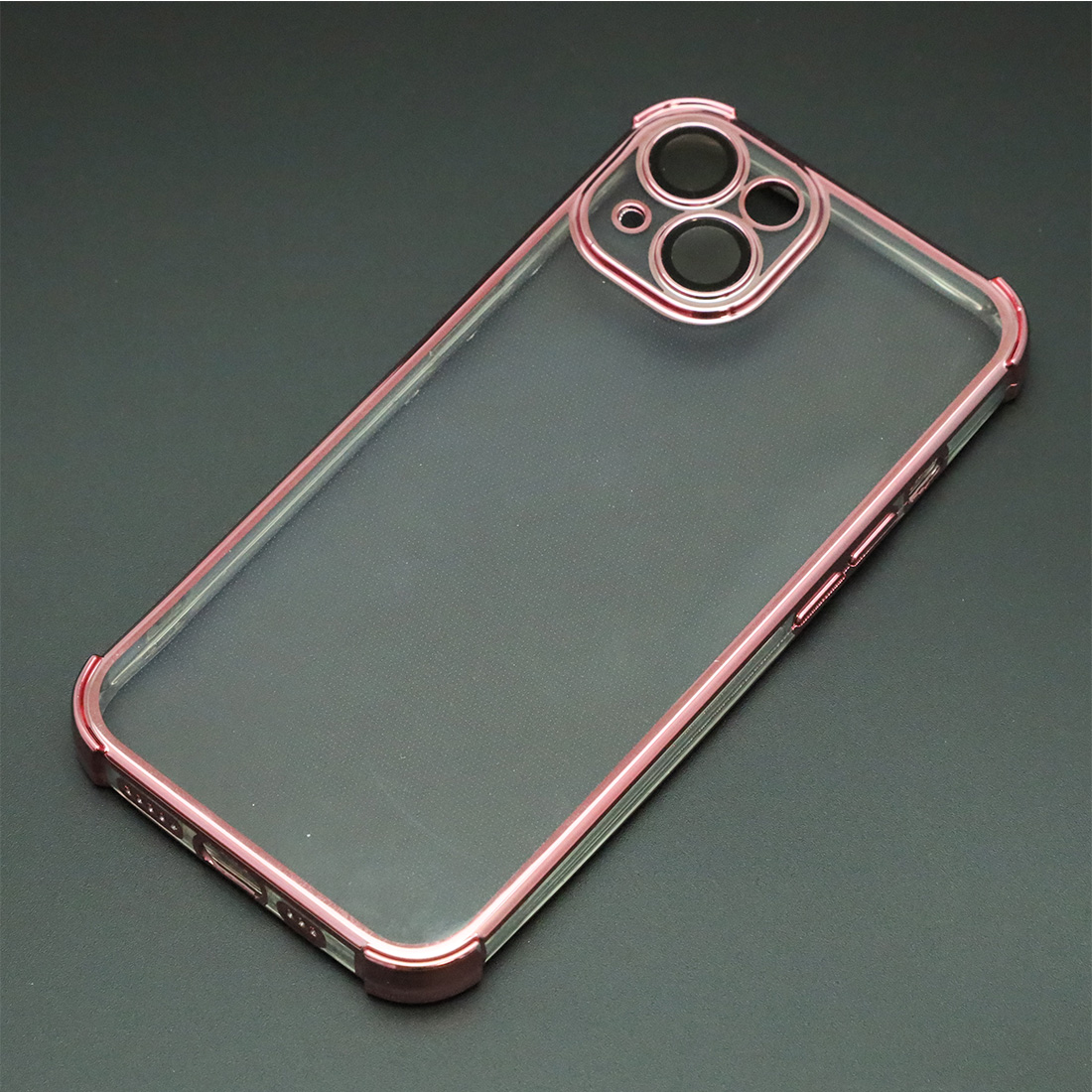 Чехол накладка для APPLE iPhone 13, силикон, защита камеры, цвет окантовки розовый