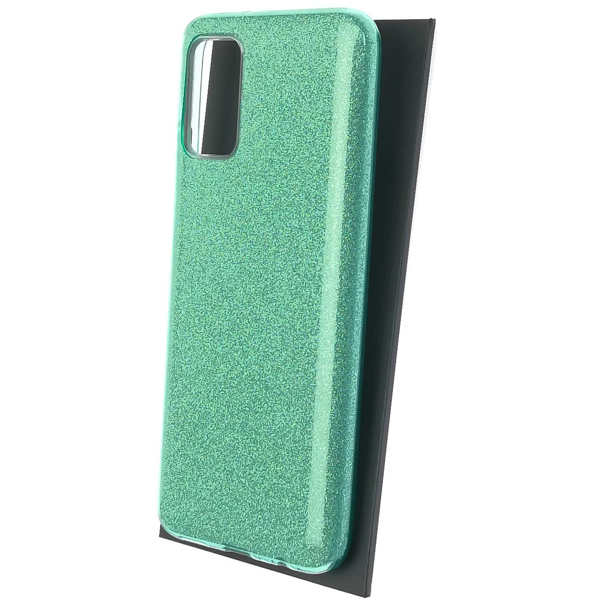 Чехол накладка Shine для SAMSUNG Galaxy A02S (SM-A025F), силикон, блестки, цвет зеленый