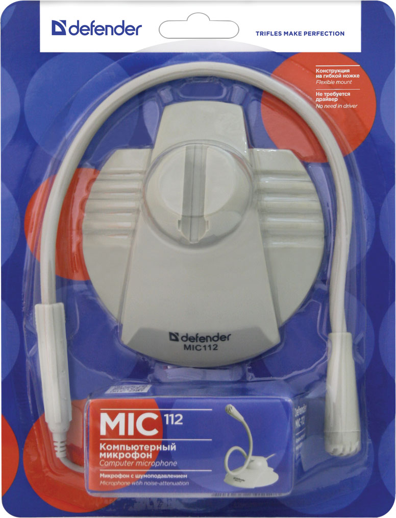 Микрофон Defender MIC-112 белый.