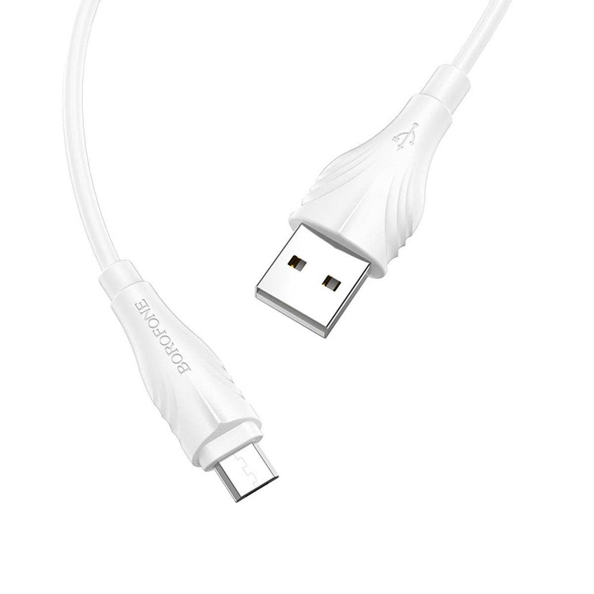 Кабель BOROFONE BX18 Optimal Micro USB, 2.4A, длина 1 метр, силикон, цвет белый