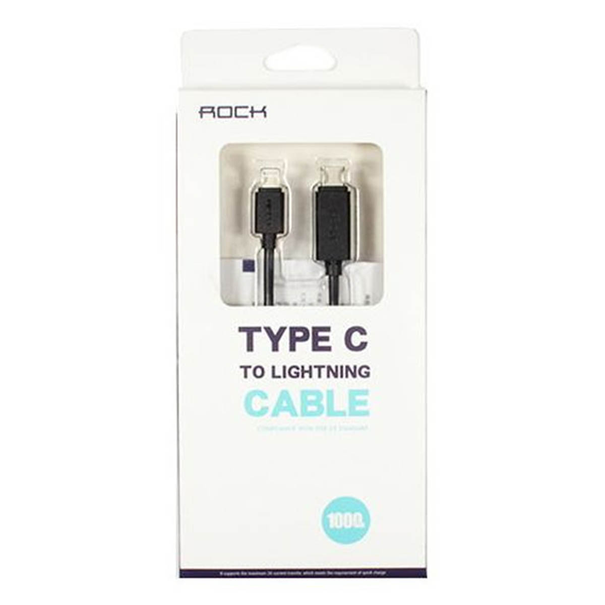 Кабель ROCK USB Type C на APPLE Lightning 8 pin, длина 1 метр, цвет черный