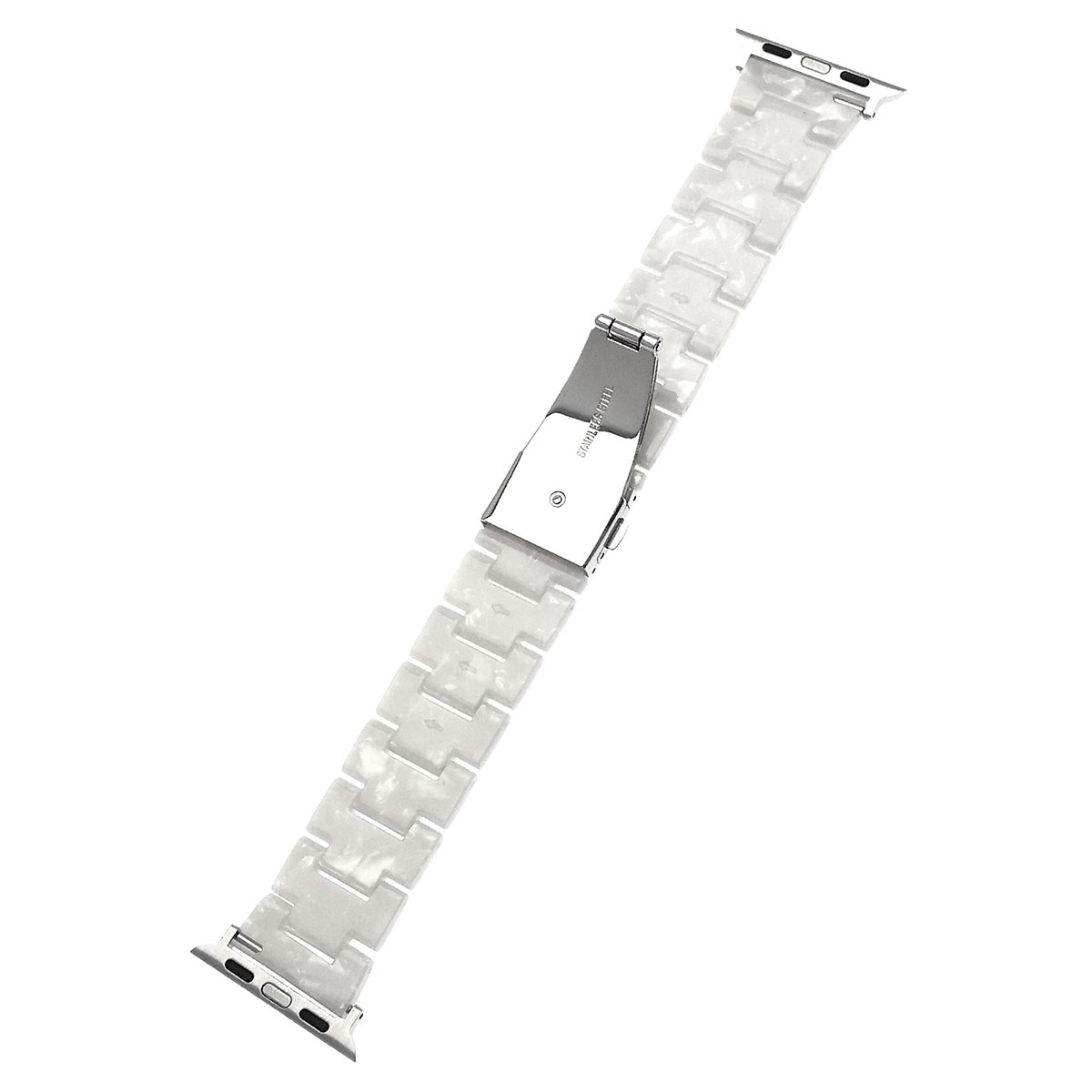Ремешок для APPLE Watch 38 - 40 мм, имитация керамики, цвет белый.